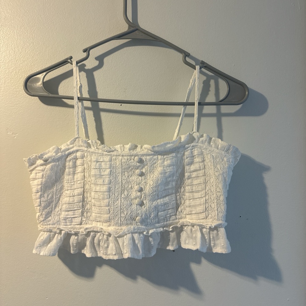 White lace corset tank top